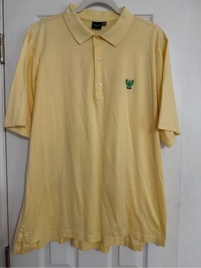 Fairway Greene yellow 1899 cactus logo polo golf shirt men’s size XL cotton